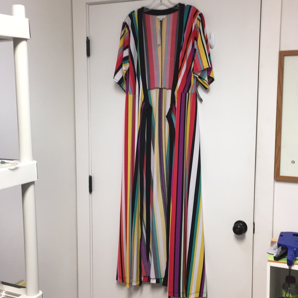 New York & Company Medium Multicolored Wrap Dress
